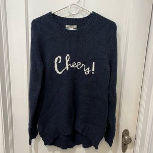 Womens Navy Blue Cheers Sweater Bass. Size Large